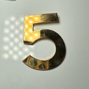 CHANEL classic gold number 5 brooch pin